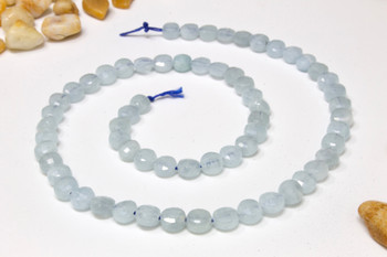 Aquamarine Polished 6mm Faceted Coin