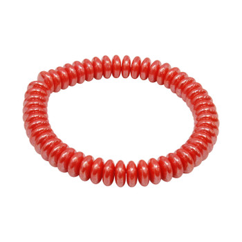 Czech Glass 6mm Disc Spacer Beads - Coral Red Opaque with White Luster