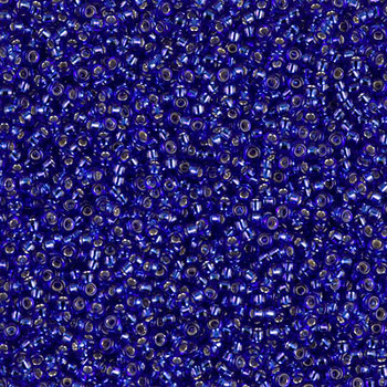 Size 15 Miyuki Seed Beads -- 20 Sapphire / Silver Lined