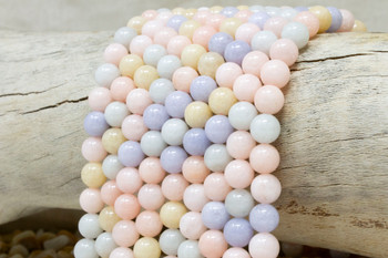 Natural Jade Polished Dyed Pastel Mix 8mm Round