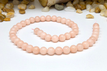 Natural Jade Polished Dyed Pastel Pink 8mm Round