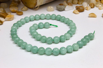 Natural Jade Polished Dyed Aqua Mint 8mm Round