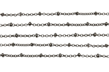 Gunmetal 2.5mm Satellite Curb Chain - Sold By 6 inches
