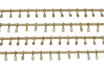 Gold Textured Drop Curb Chain - Sold By 6 inches
