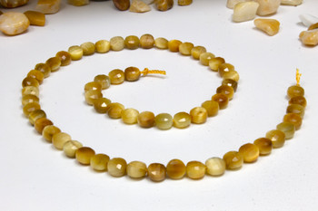 Light Golden Tiger Polished 6mm Faceted Coin