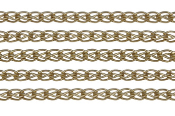 Satin Hamilton Gold 5x3mm Fox Chain - Sold By 6 Inches