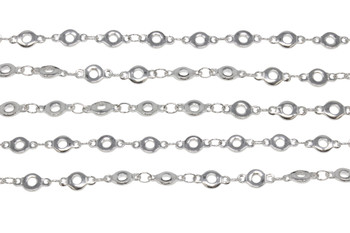 Silver 4.5mm Flat O Link Chain - Sold By 6 Inches