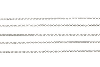 Silver 1mm Elegant Baby Rolo Chain - Sold By 6 inches