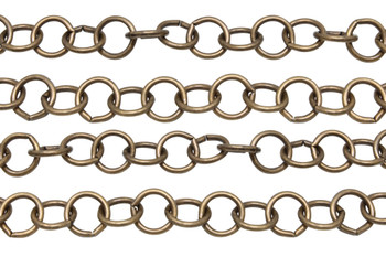 Antique Brass 10mm Cable Chain - Sold By 6 Inches