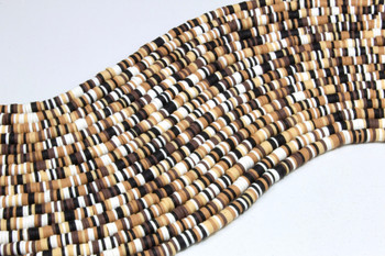 Polymer Clay 6mm Black, Beige, Brown, White Disc