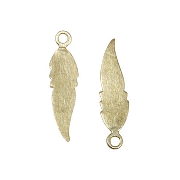 Light Gold Plated 34x9mm Long Leaf Pendant