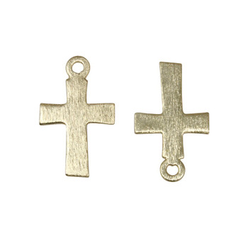 Light Gold Plated 23x13mm Cross Charm