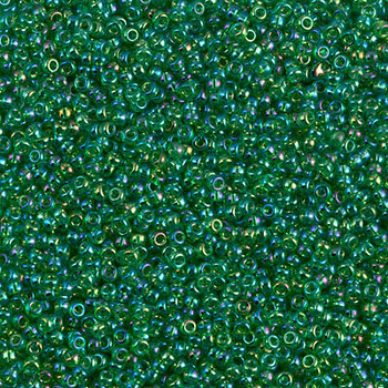 Size 15 Miyuki Seed Bead -- 179 Transparent Green AB