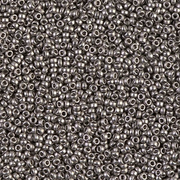 Size 15 Miyuki Seed Bead -- 190F Metallic Silver Matte