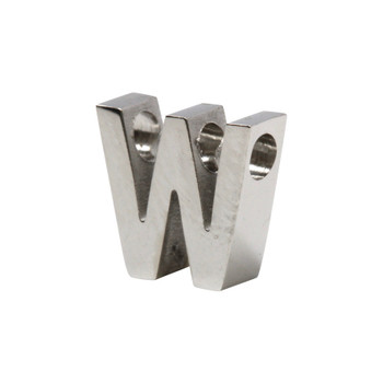Stainless Steel Alphabet Bead - W