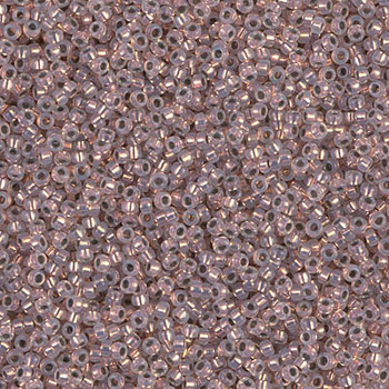 Size 15 Miyuki Seed Bead -- 198 Opal / Copper Lined