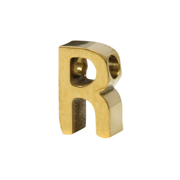 18K Gold Plated Stainless Steel Alphabet Bead - R