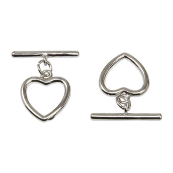 12mm Silver Heart Toggle