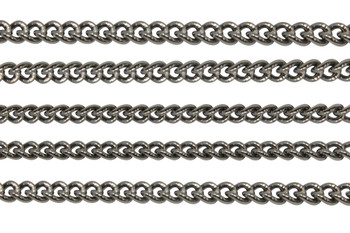 Gunmetal 5.6mm Rounded Curb Chain - Sold by 6 Inches