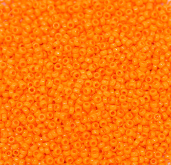 Size 15 Miyuki Seed Beads -- 406 Opaque Orange