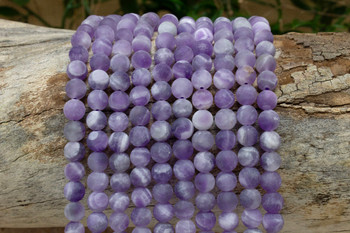 Dogtooth Amethyst Matte 6mm Round