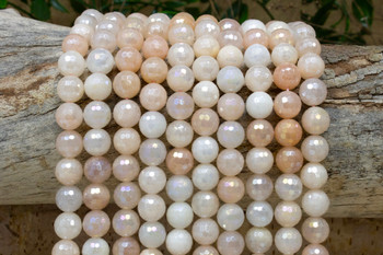 Pink Aventurine Plated Polished 10mm Faceted Round