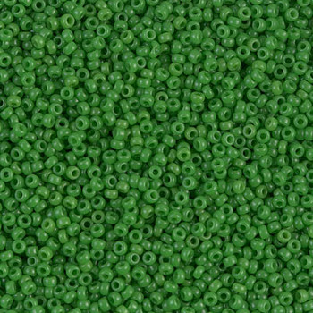 Size 15 Miyuki Seed Beads -- 411 Opaque Pea Green