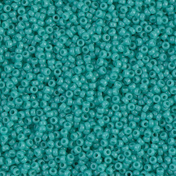 Size 15 Miyuki Seed Beads -- 412 Opaque Green Turquoise
