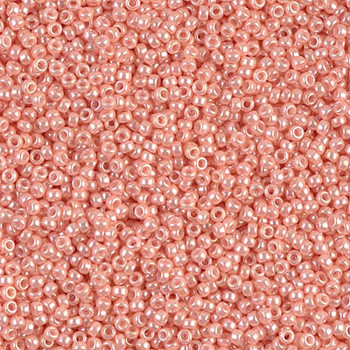 Size 15 Miyuki Seed Beads -- 429 Opaque Salmon Luster