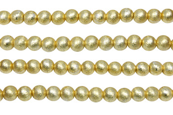Brushed Gold 6mm Round - Light Gold Plated