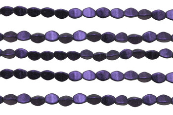 Czech Glass 5x3mm Pinch Beads -- Metallic Purple Suede