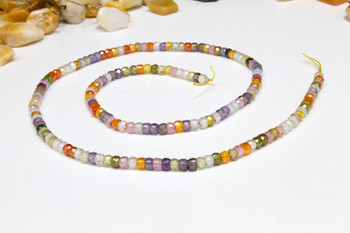 Multi Color Zircon CZ AA Grade Polished 2x3mm Faceted Rondel
