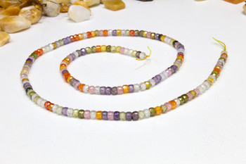 Multi Color Zircon CZ AA Grade Polished 2x3mm Faceted Rondelle