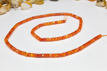 Orange Zircon CZ AA Grade Polished 2x3mm Faceted Rondelle