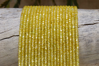 Yellow Zircon CZ AA Grade Polished 2x3mm Faceted Rondel