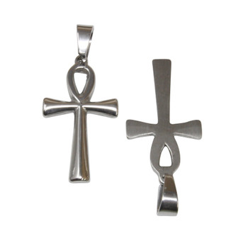 Stainless Steel 30x16mm Ankh Cross Pendant