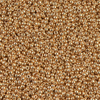 Size 15 Miyuki Seed Beads -- 1053 Galvanized Yellow Gold