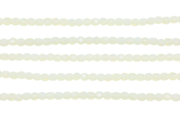 Fire Polish 3mm Faceted Round - Milky Jonquil