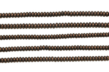 Czech Glass 3mm Rondel -- Matte Dark Bronze