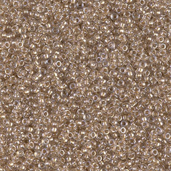 Size 15 Miyuki Seed Beads -- 1521 Crystal / Sparkle Light Bronze Lined