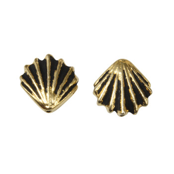 Large Shell Bead - Gold Plated