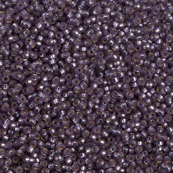 Size 15 Miyuki Seed Beads -- 1655 Dyed Violet / Silver Lined Semi Matte