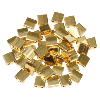 5mm Tila Beads -- 465 24K Gold Plated