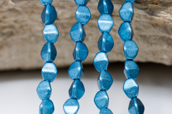 Czech Glass 5x3mm Pinch Beads -- Saturated Metallic Quetzal Green