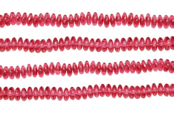 CzechMates® 2 Hole Lentil Beads -- Transparent Razzmatazz