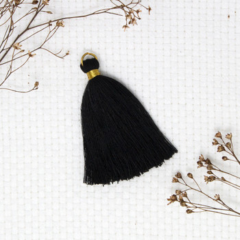 Black 65mm Gold Ring Tassel