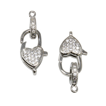 Initial Charms with Lobster Claw for Belly rings, Bracelets and More CZ  PAVED