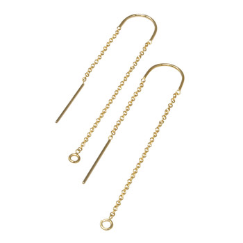 14K Gold Filled U-Threader Cable Chain Earrings - 1 Pair