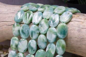 Green Angelite A Grade Polished 25x18mm Oval