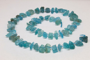 Light Apatite Polished 10-13mm Rough Chips - Top Drilled